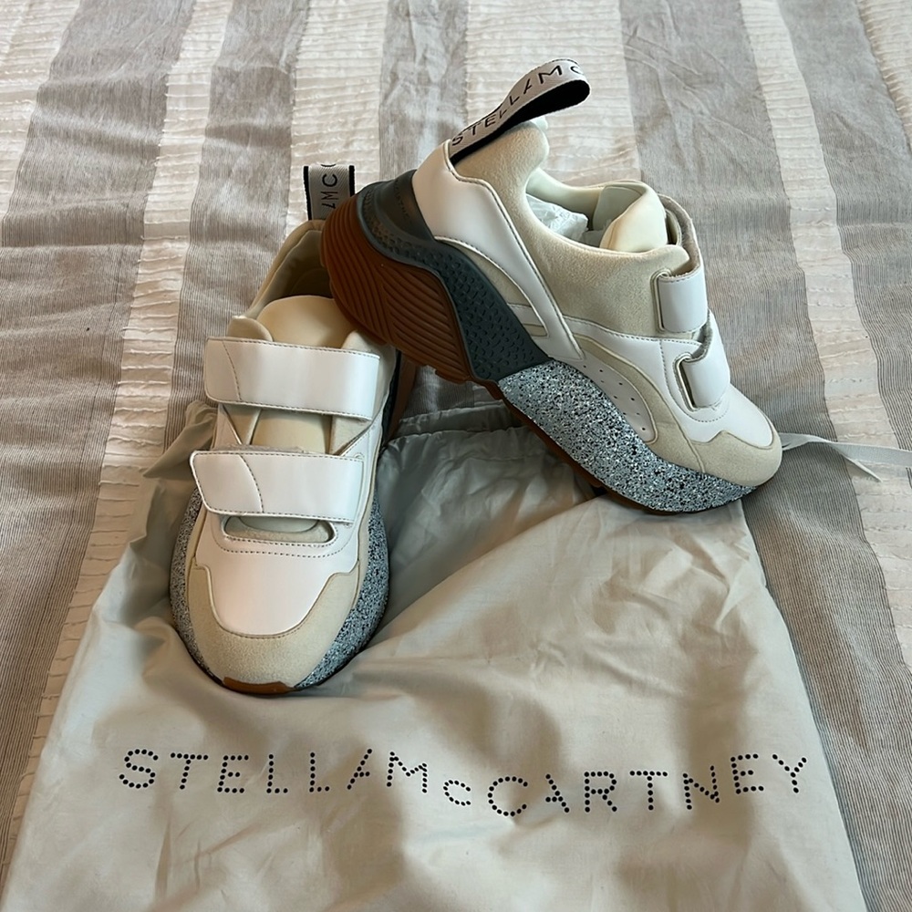 New Stella McCartney cream Eclipse platform sneakers Sz 37